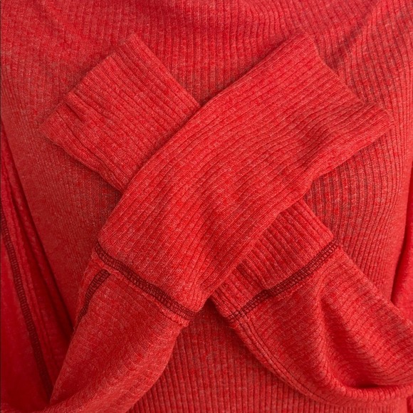 Free People We The Free Londontown Thermal Top Burnt Orange Asymmetrical XS - Picture 7 of 15